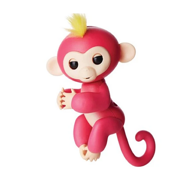 Fingerlings Mono interactivo - Bella (rosa con el pelo amarillo)