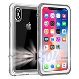 Funda protectora impermeable a prueba de golpes Eonfine con protector de pantalla incorporado para iPhone X / X 5.8 pulgadas gris, Soporte inalámbrico de carga.