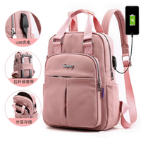 Mochilas escolares para mujeres, cable  USB para carga, mochila impermeable