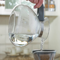Hervidor de té silbido de cristal de borosilicato.