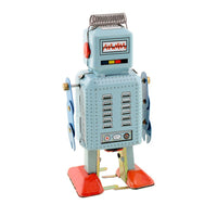Robot retro con reloj mecánico