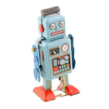 Robot retro con reloj mecánico