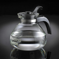 Hervidor de té silbido de cristal de borosilicato.
