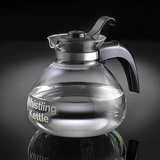 Hervidor de té silbido de cristal de borosilicato.