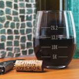 Vaso grabado para medición de vino para corredores